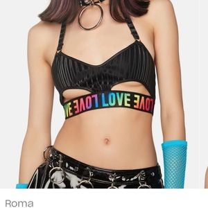 Love cut out pride top